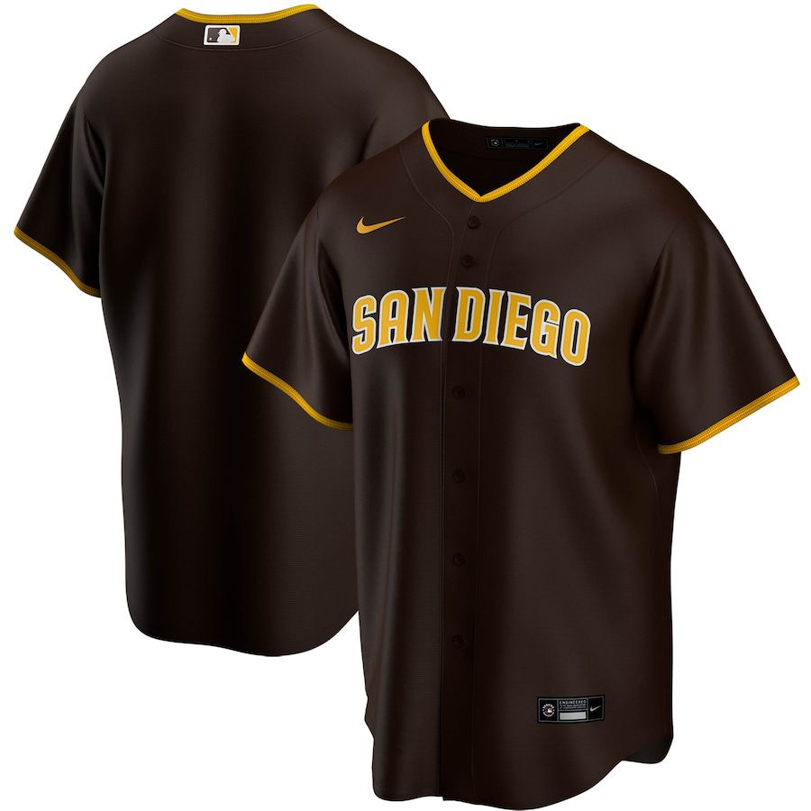 Men San Diego Padres Nike Brown Road Replica Team MLB Jersey->->